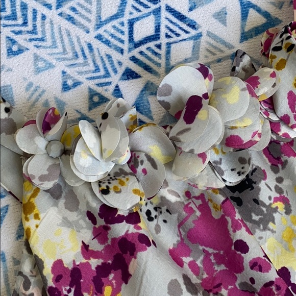 LOFT Gray Floral Dress - Picture 3 of 7